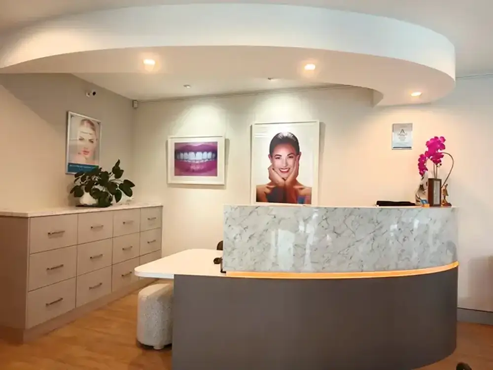 Modern reception area at Boutique Dental Care